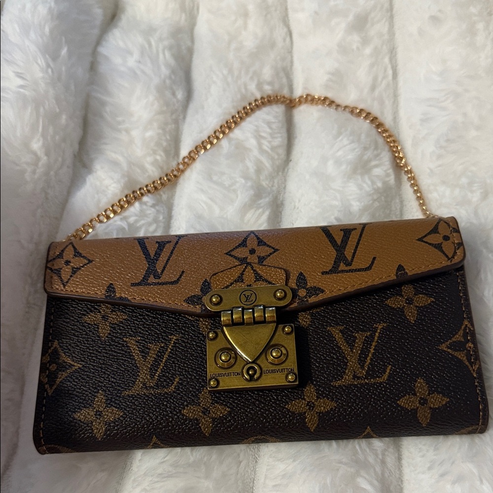 Black and Tan Monogram Clutch phone case